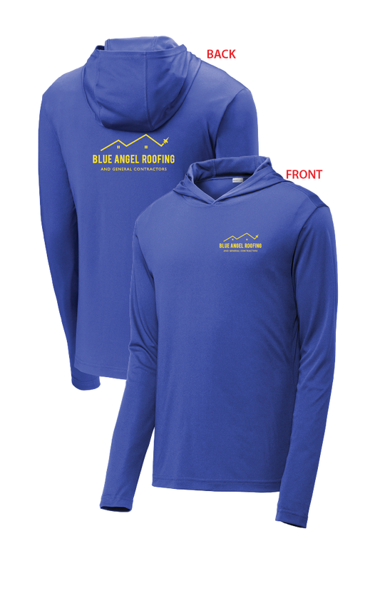 Blue Angel Roofing // Hooded LSTee 2 logos 358
